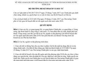 Quyết định 1972/QĐ-BKHĐT 2017 giao chi tiết kế hoạch đầu tư vốn ngân sách nhà nước
