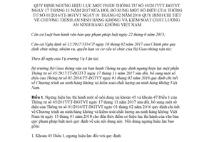 Thông tư 02/2018/TT-BGTVT quy định ngưng hiệu lực một phần Thông tư 45/2017/TT-BGTVT