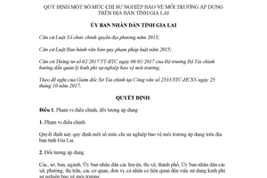 Quyết định 02/2018/QĐ-UBND quy định mức chi sự nghiệp bảo vệ môi trường Gia Lai