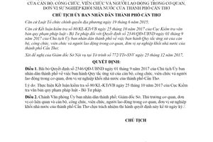 Quyết định 3593/QĐ-UBND 2017 bãi bỏ Quyết định 2346/QĐ-UBND Cần Thơ