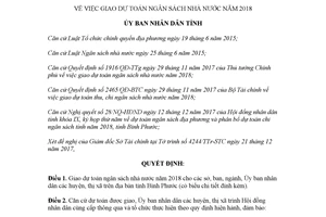 Quyết định 3320/QĐ-UBND 2017 giao dự toán ngân sách nhà nước Bình Phước 2018
