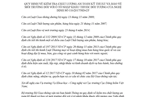 Thông tư 03/2018/TT-BGTVT kiểm tra chất lượng an toàn kỹ thuật đối với ô tô nhập khẩu