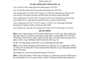 Quyết định 04/2018/QĐ-UBND bãi bỏ 20/2014/QĐ-UBND và 37/2014/QĐ-UBND Long An