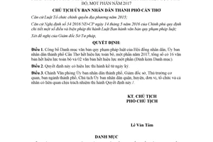 Quyết định 3509/QĐ-UBND 2017 Danh mục văn bản quy phạm pháp luật hết hiệu lực Cần Thơ