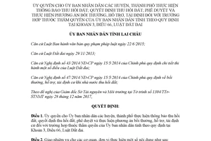 Quyết định 77/2017/QĐ-UBND ủy quyền Ủy ban nhân dân thu hồi đất hỗ trợ tái định cư Lai Châu