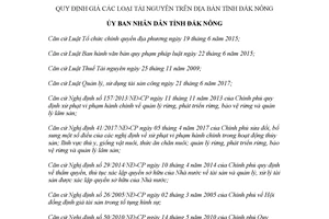 Quyết định 02/2018/QĐ-UBND quy định giá các loại tài nguyên Đắk Nông