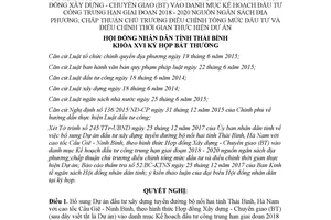 Nghị quyết 26/2017/NQ-HĐND đầu tư xây dựng tuyến đường bộ theo Hợp đồng BT Thái Bình