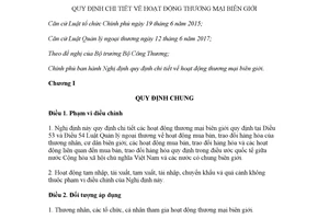 Nghị định 14/2018/NĐ-CP quy định chi tiết về hoạt động thương mại biên giới