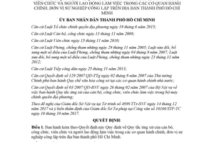 Quyết định 67/2017/QĐ-UBND Quy tắc ứng xử của cán bộ công chức viên chức Hồ Chí Minh