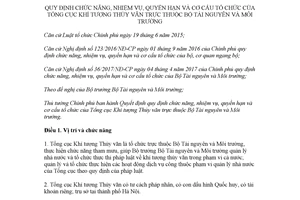 Quyết định 03/2018/QĐ-TTg cơ cấu tổ chức của Tổng cục Khí tượng Thủy văn thuộc Bộ tài nguyên