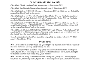 Quyết định 03/2018/QĐ-UBND Quy chế phối hợp quản lý nhà nước đối với khu công nghiệp Bạc Liêu