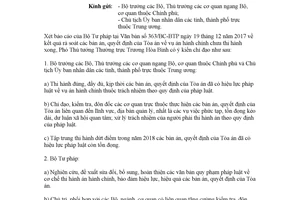 Công văn 959/VPCP-V.I 2018 thi hành bản án quyết định của Tòa án vụ án hành chính