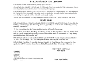 Quyết định 09/2018/QĐ-UBND sửa đổi Quyết định 10/2016/QĐ-UBND Lạng Sơn