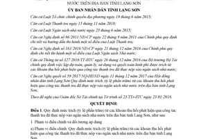 Quyết định 13/2018/QĐ-UBND quy định mức trích khoản thu hồi phát hiện qua thanh tra Lạng Sơn