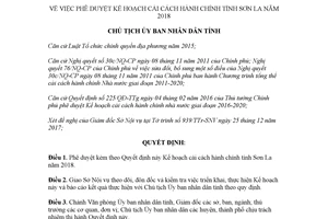 Quyết định 3320/QĐ-UBND 2017 phê duyệt Kế hoạch cải cách hành chính Sơn La