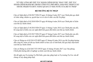 Quyết định 40/QĐ-BTP 2018 công bố thủ tục hành chính giáo dục pháp luật