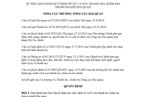 Quyết định 235/QĐ-TCHQ 2018 Quy định xử lý sau thanh tra kiểm tra trong ngành Hải quan