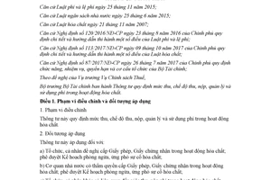 Thông tư 08/2018/TT-BTC mức thu chế độ thu nộp quản lý và sử dụng phí hóa chất