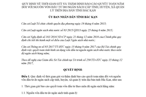 Quyết định 54/2017/QĐ-UBND thời gian gửi thẩm định báo cáo quyết toán năm ngân sách Bắc Kạn