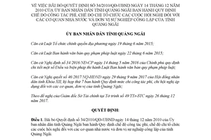 Quyết định 04/2018/QĐ-UBND bãi bỏ 34/2010/QĐ-UBND Quy định chế độ công tác phí Quảng Ngãi