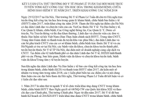 Thông báo 18/TB-BYT 2018 kết luận của Thứ trưởng Bộ Y tế về công tác tin học hóa trong khám bệnh