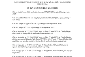 Quyết định 03/2018/QĐ-UBND Quy định quản lý nhà nước về giá Khánh Hòa