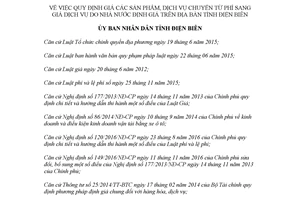 Quyết định 39/2017/QĐ-UBND giá sản phẩm dịch vụ chuyển từ phí sang giá dịch vụ Điện Biên