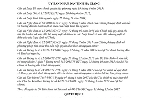 Quyết định 02/2018/QĐ-UBND bảng giá tính thuế nhóm tài nguyên có tính chất lý giống nhau Hà Giang