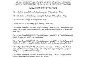 Quyết định 01/2018/QĐ-UBND Quy chế tổ chức hoạt động Phòng Tài nguyên Củ Chi Hồ Chí Minh