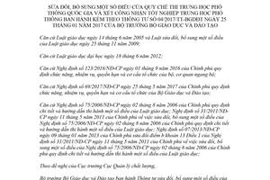 Thông tư 04/2018/TT-BGDĐT sửa đổi Thông tư 04/2017/TT-BGDĐT Quy chế thi trung học phổ thông