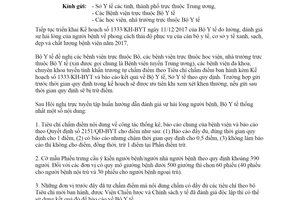 Công văn 7349/BYT-TCCB 2017 triển khai Kế hoạch đo lường đánh giá sự hài lòng của người bệnh