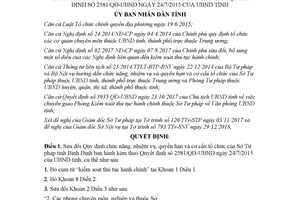 Quyết định 170/QĐ-UBND 2018 sửa đổi Quyết định 2581/QĐ-UBND Bình Định