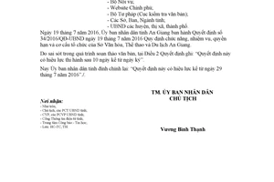 Công văn 148/UBND-TH 2018 đính chính Quyết định 34/2016/QĐ-UBND An Giang