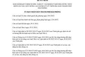 Quyết định 02/2018/QĐ-UBND di dời tái định cư khi Nhà nước xây dựng lại chung cư cũ Hải Phòng