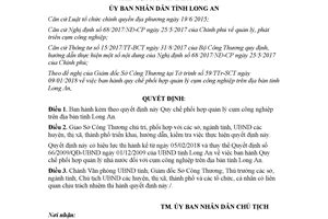 Quyết định 06/2018/QĐ-UBND Quy chế phối hợp quản lý cụm công nghiệp Long An