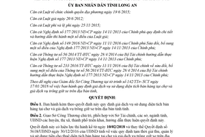 Quyết định 07/2018/QĐ-UBND quy định giá dịch vụ sử dụng diện tích bán hàng tại chợ Long An
