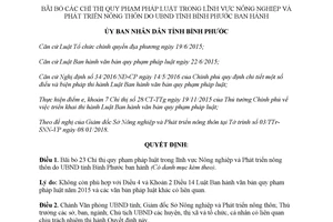 Quyết định 07/2018/QĐ-UBND bãi bỏ Chỉ thị quy phạm Nông nghiệp Phát triển nông thôn Bình Phước