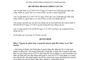 Quyết định 166/QĐ-BGTVT 2018 phân công nhiệm vụ lãnh đạo Bộ Giao thông vận tải