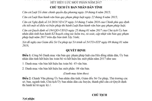 Quyết định 216/QĐ-UBND 2018 Danh mục văn bản hết hiệu lực Hội đồng nhân dân Tây Ninh