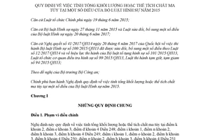 Nghị định 19/2018/NĐ-CP quy định việc tính tổng khối lượng hoặc thể tích chất ma túy