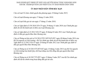 Quyết định 65/2017/QĐ-UBND đấu giá quyền khai thác khoáng sản thẩm quyền Ủy ban Bắc Kạn