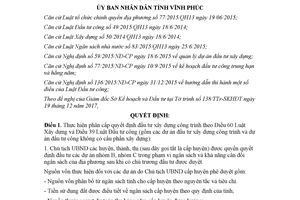 Quyết định 03/2018/QĐ-UBND thực hiện phân cấp quyết định đầu tư Vĩnh Phúc