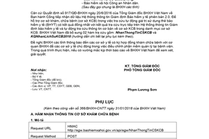 Công văn 366/BHXH-CNTT 2018 bổ sung hàm tra cứu Hệ thống thông tin giám định bảo hiểm y tế