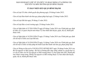 Quyết định 01/2018/QĐ-UBND Quy chế tổ chức Phòng Tài nguyên Bình Thạnh Hồ Chí Minh