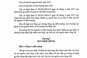 Thông tư 76/2017/TT-BTNMT quy định đánh giá khả năng tiếp nhận nước thải của nguồn nước sông