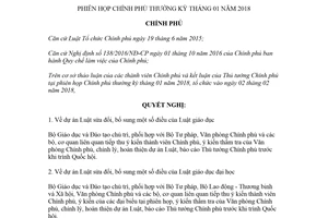 Nghị quyết 13/NQ-CP 2018 phiên họp Chính phủ thường kỳ tháng 01