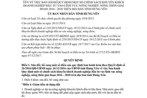 Quyết định 34/2017/QĐ-UBND sửa đổi 26/2016/QĐ-UBND đầu tư nông nghiệp Hưng Yên