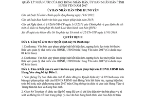 Quyết định 122/QĐ-UBND 2018 danh mục văn bản hết hiệu lực Hội đồng nhân dân Hưng Yên