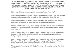 Thông tư 01/2018/TT-BGDĐT Danh mục thiết bị dạy học tối thiểu môn học giáo dục quốc phòng