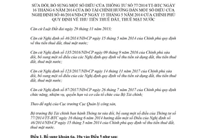 Thông tư 11/2018/TT-BTC sửa đổi 77/2014/TT-BTC hướng dẫn thu tiền thuê đất thuê mặt nước